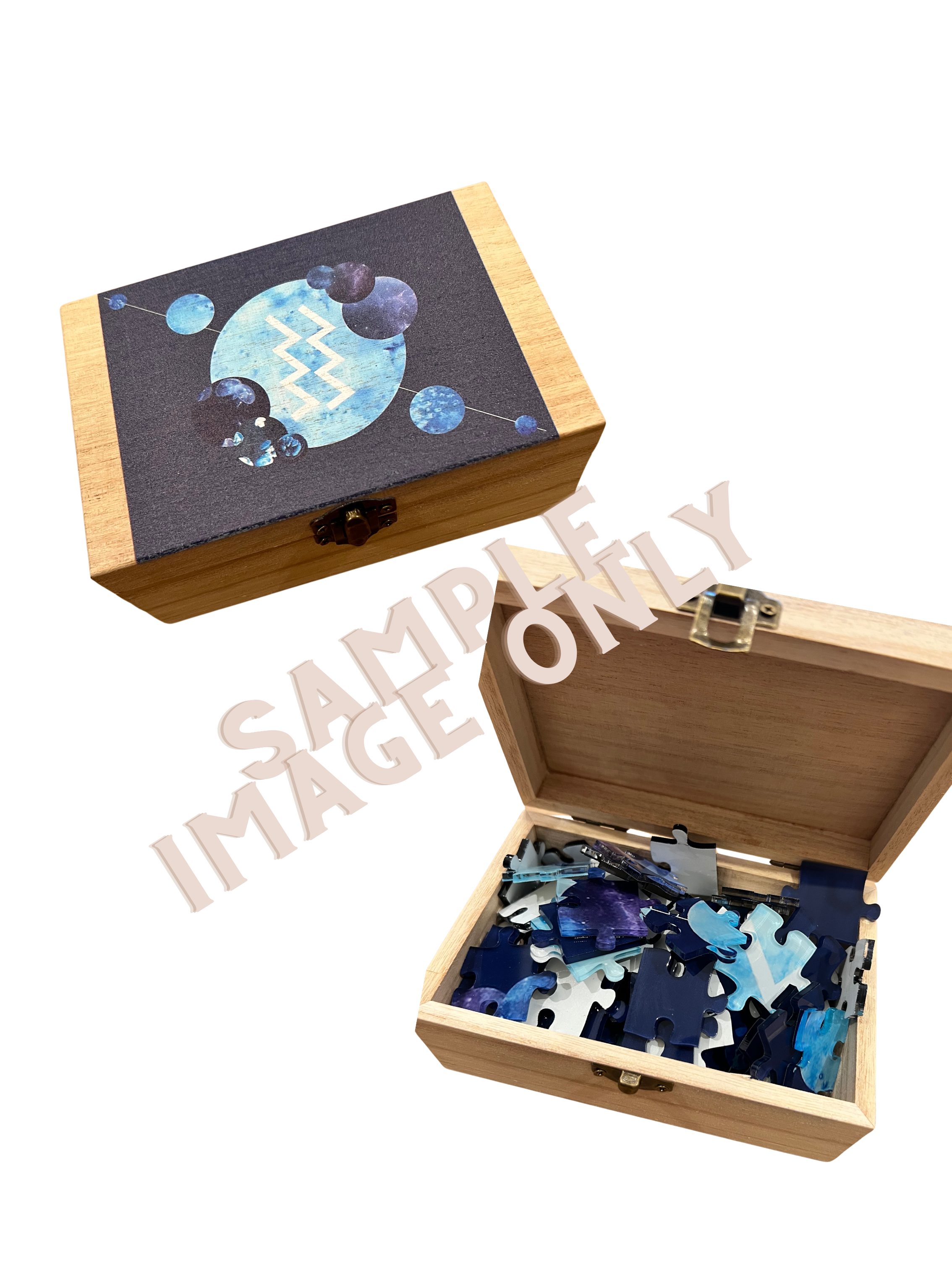 Puzzle with custom wooden box